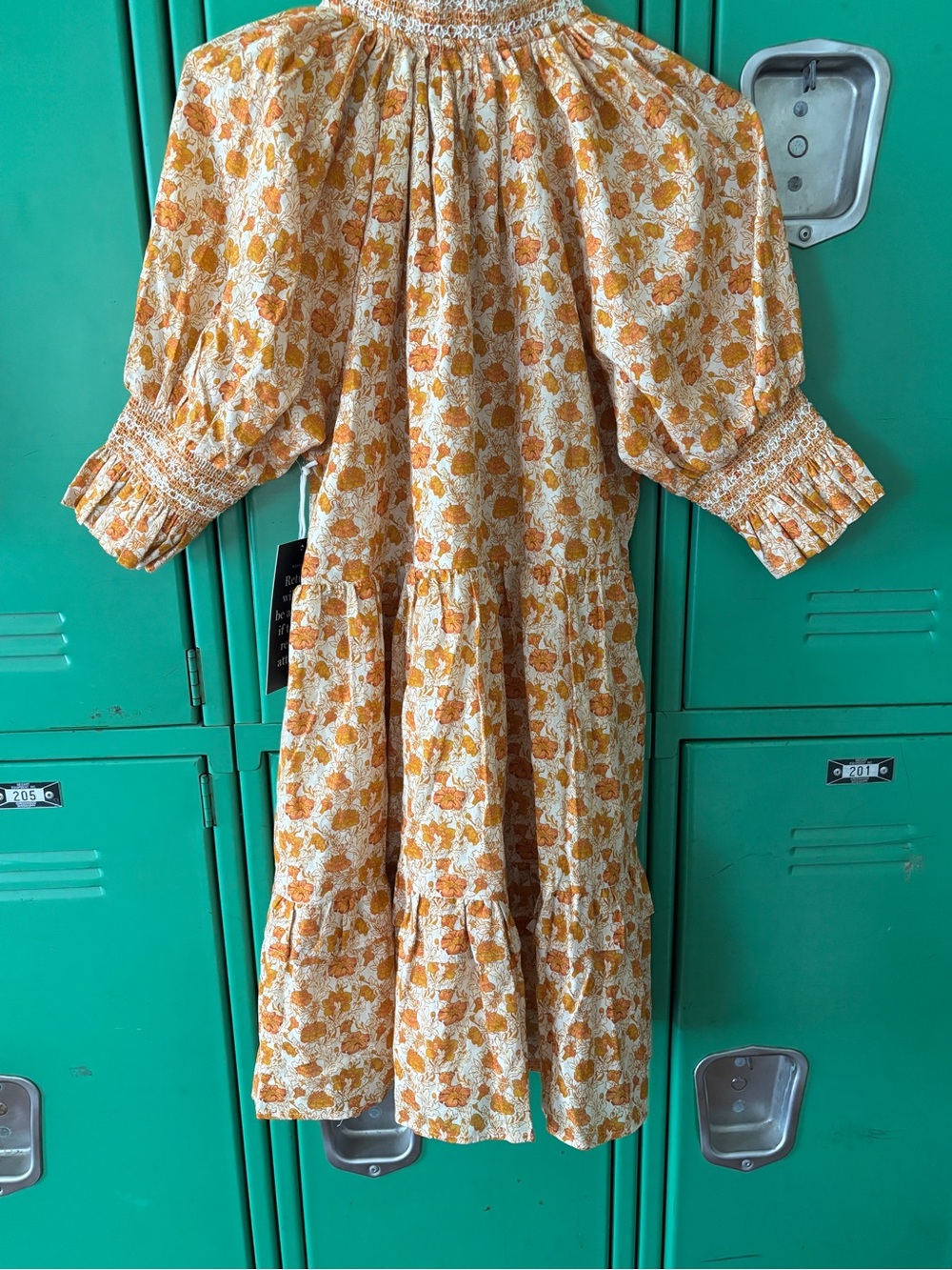 Adorable Mustard Floral Hyacinth House Dress - Picture 8 of 8